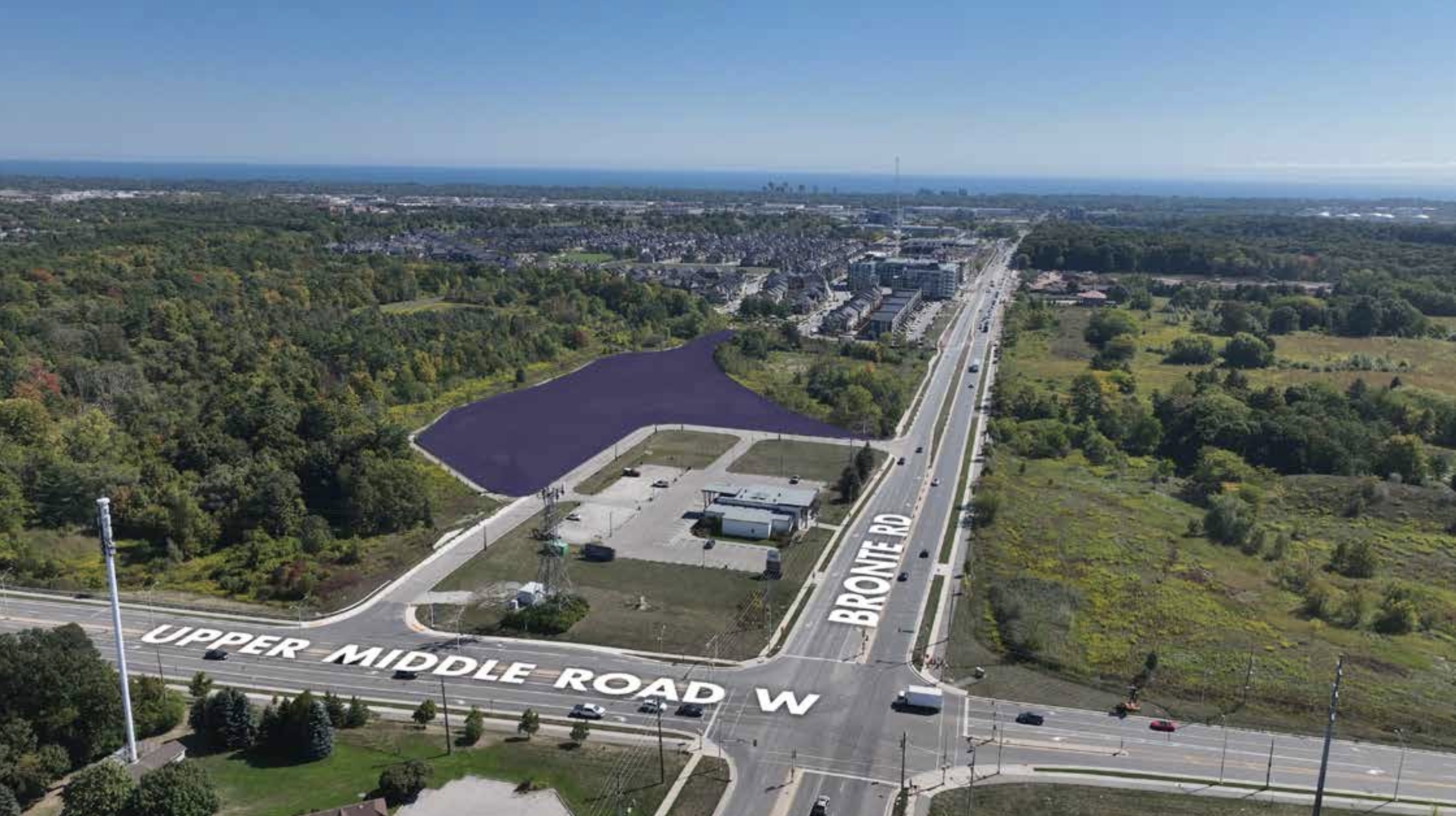 Aerial view of the Glen Abbey Encore neighbourhood